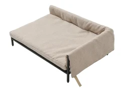 Sofá de canto para animais em linho taupe e bege C80 x L58 x A28 cm SIPARIA