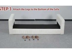 Sofá de veludo cotelê de 2 lugares, Sofá estofado moderno reto grande com assentos extra profundos 56cm - 2 almofadas - 178x76x89cm - Cinzento