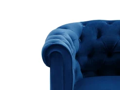 Sofá e 2 cadeirões em veludo azul real CHESTERFIELD