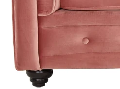 Sofá e 2 cadeirões veludo rosa pastel CHESTERFIELD