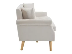 Sofá estofado chenille 2 lugares - 162x74x77 cm - Bege
