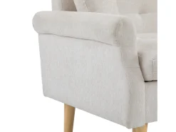 Sofá estofado chenille 2 lugares - 162x74x77 cm - Bege