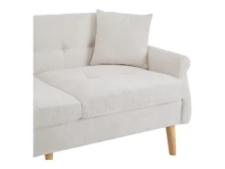 Sofá estofado chenille 2 lugares - 162x74x77 cm - Bege