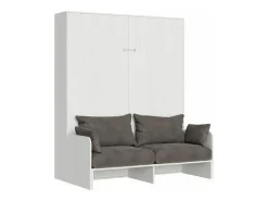Sofá Kentaro White Ash 120 Cama com móvel de parede articulado
