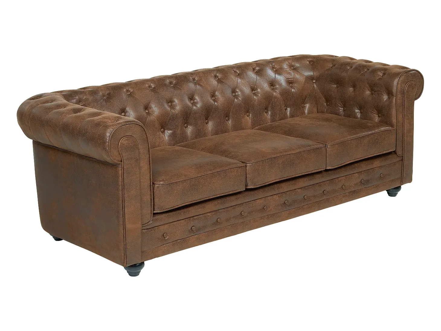 Sofá 3Lugares +cadeirão microfibra envelhecida CHESTERFIELD