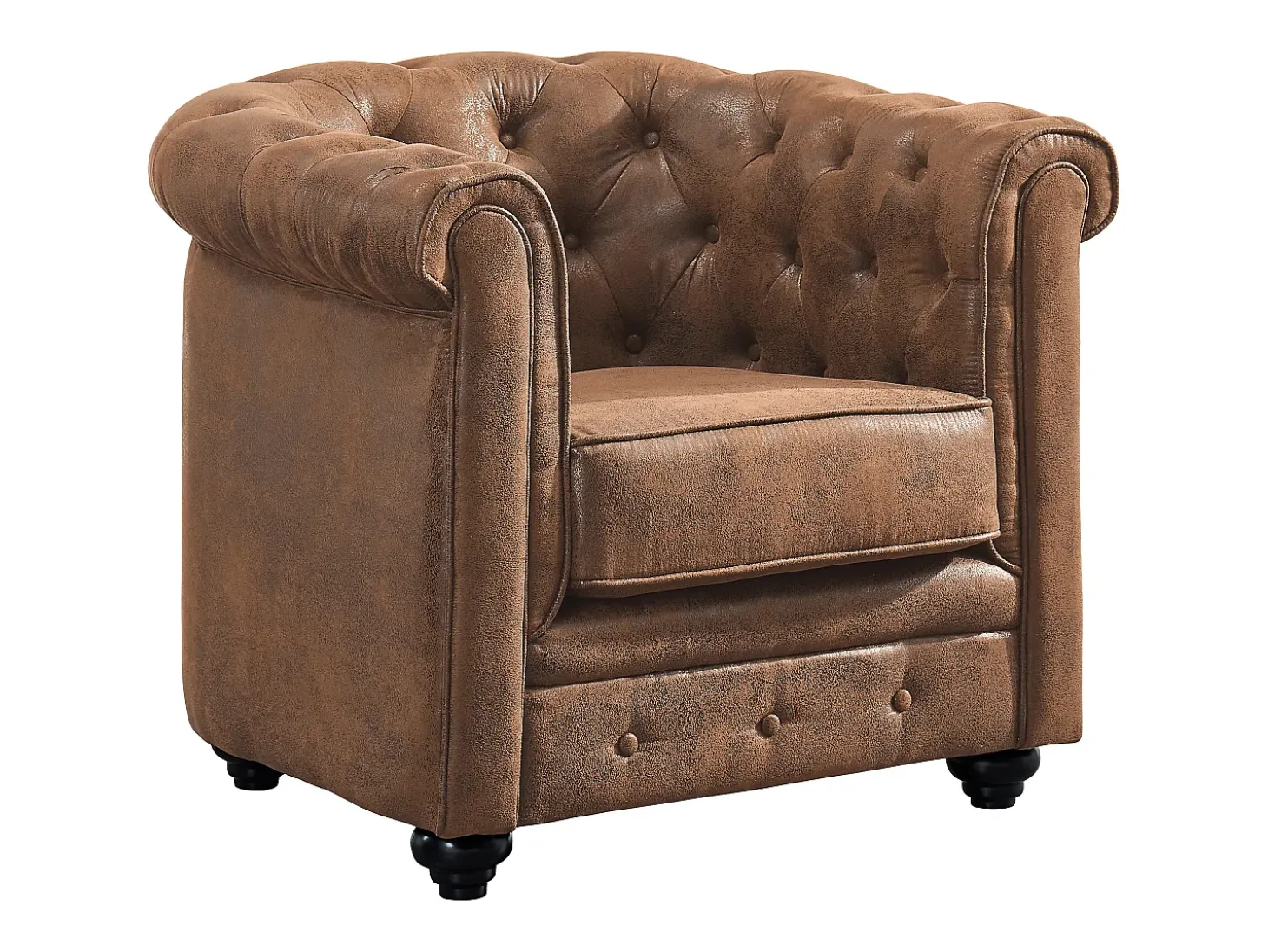 Sofá 3Lugares +cadeirão microfibra envelhecida CHESTERFIELD