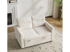 Sofá moderno 2 lugares - dobrável - com função de encaixe - bege