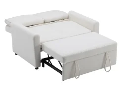 Sofá moderno 2 lugares - dobrável - com função de encaixe - bege