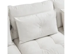 Sofá modular 4 lugares + espaço de armazenamento + revestimento em pelúcia - com combinação de sofá-cama - Bege