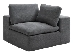 Sofá modular de 2 lugares em tecido cinza antracite CORTOLINE