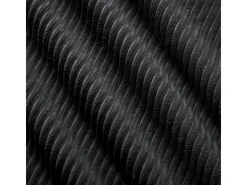 Sofá modular em forma de U, tecido de veludo cotelê, braços extra largos, estofamento de alta resiliência 32D, preto.