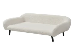 Sofá, poltrona, cesto para animais em tecido e madeira C99 x A32 cm branco creme ZOLIA