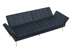 Sofá Preto Escuro de 2 Lugares - Sofá com pernas e braços em metal - para sala e quarto