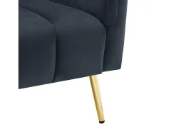 Sofá Preto Escuro de 2 Lugares - Sofá com pernas e braços em metal - para sala e quarto