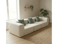 Sofá Pure 3 lugares - branco sálvia
