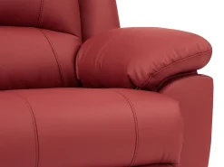 Sofá reclinável AROMA de 3 e 2 lugares em couro bovino vermelho.