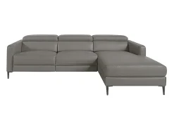 Sofá relax chaise longue direito em pele cinzenta escura 6126 ANGEL CERDA