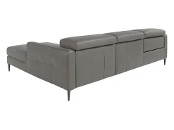 Sofá relax chaise longue direito em pele cinzenta escura 6126 ANGEL CERDA