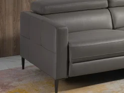 Sofá relax chaise longue direito em pele cinzenta escura 6126 ANGEL CERDA