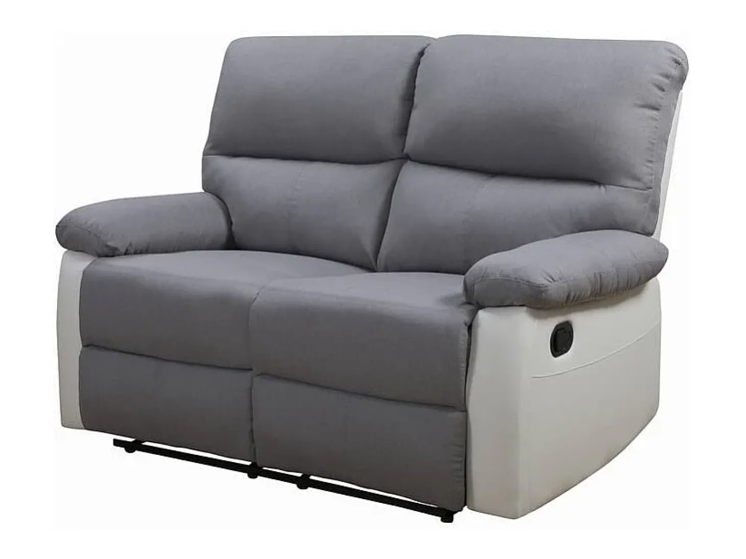 Sofá relax "Lincoln" - 147 x 89 x 103 cm - 2 lugares - Branco / cinza claro