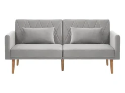 Sofá Relaxante Cinza - Sofá com Pernas e Braços em Madeira - Adequado para Sala de Estar e Quarto