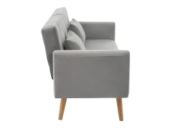 Sofá Relaxante Cinza - Sofá com Pernas e Braços em Madeira - Adequado para Sala de Estar e Quarto