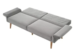 Sofá Relaxante Cinza - Sofá com Pernas e Braços em Madeira - Adequado para Sala de Estar e Quarto