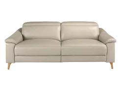 Sofá relaxante de 3 lugares em pele cinzenta taupe 6190 ANGEL CERDA