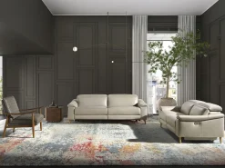 Sofá relaxante de 3 lugares em pele cinzenta taupe 6190 ANGEL CERDA