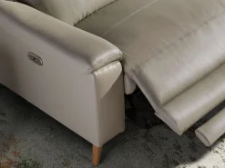 Sofá relaxante de 3 lugares em pele cinzenta taupe 6190 ANGEL CERDA