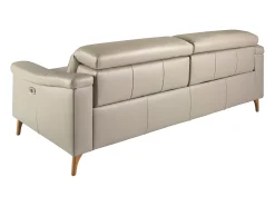 Sofá relaxante de 3 lugares em pele cinzenta taupe 6190 ANGEL CERDA
