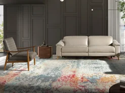 Sofá relaxante de 3 lugares em pele cinzenta taupe 6190 ANGEL CERDA