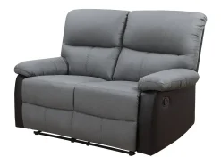 Sofá relaxante "Lincoln" - 147 x 89 x 103 cm - 2 lugares - Preto / Cinza escuro