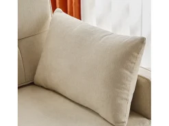 Sofá 142x79x85 cm - Encosto ajustável - Chenille - Com 2 almofadas - Bege