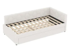 Sofá-cama 90×200 cm - com cama ninho - com porta USB + Type-C - branco (sem colchão)