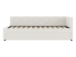 Sofá-cama 90×200 cm - com cama ninho - com porta USB + Type-C - branco (sem colchão)