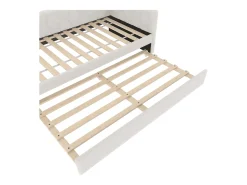 Sofá-cama 90×200 cm - com cama ninho - com porta USB + Type-C - branco (sem colchão)