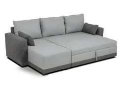 Sofá-cama 3 lugares Bicolore Cinzento - chaise longue reversível lado direito/esquerdoche (233 x 140 x 69 cm) - LEAH