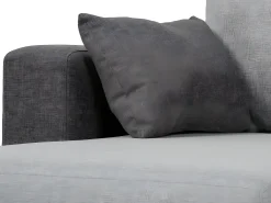 Sofá-cama 3 lugares Bicolore Cinzento - chaise longue reversível lado direito/esquerdoche (233 x 140 x 69 cm) - LEAH