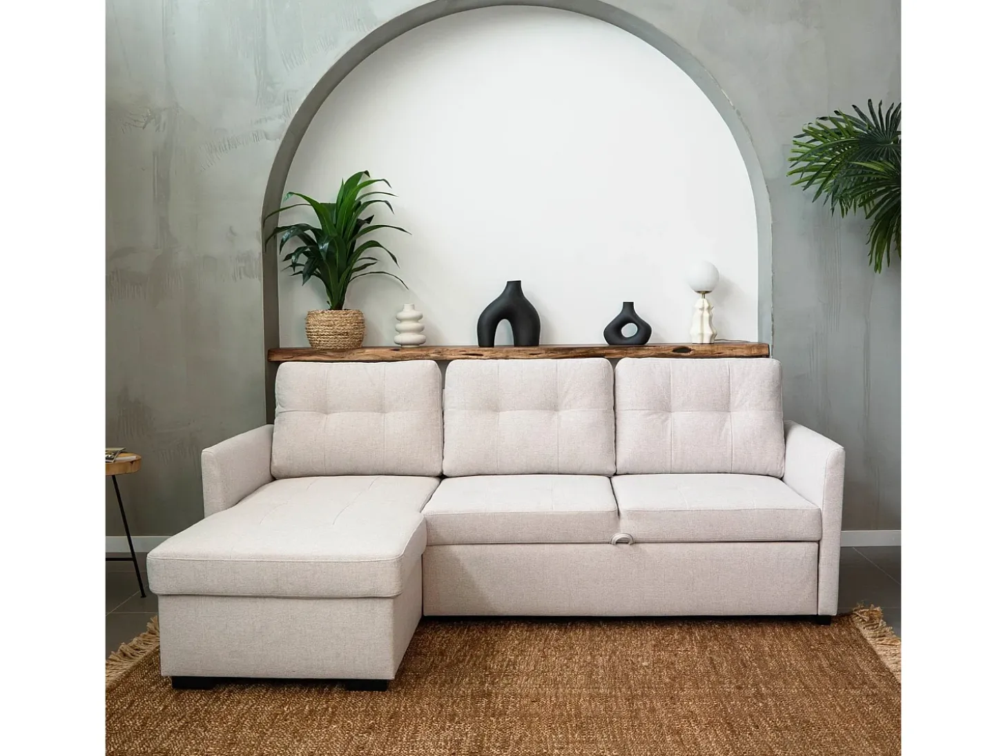 Sofá-cama 3 Lugares com chaise longue - Enzo
