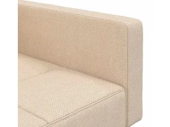 Sofá-cama 2 lugares com duas almofadas tecido cor creme