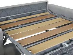 Sofá-cama abertura rápida 3 lug. colchão de 14cm veludo cinzento CALITO