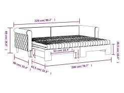 Sofá-cama c/ gavetão e colchões 80x200 cm veludo cinzento-claro