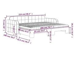 Sofá-cama c/ gavetão e colchões 90x200 cm veludo cinzento-claro