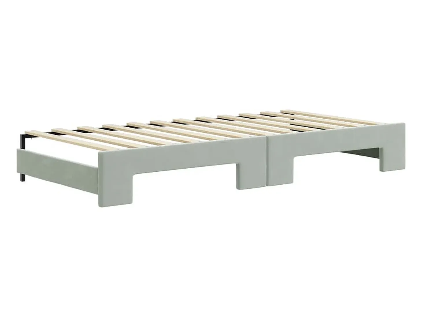 Sofá-cama c/ gavetão e colchões 90x200 cm veludo cinzento-claro