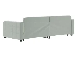 Sofá-cama c/ gavetão e gavetas 90x200 cm veludo cinzento-claro