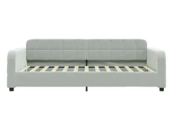 Sofá-cama c/ gavetão e gavetas 90x200 cm veludo cinzento-claro