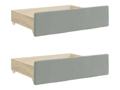 Sofá-cama c/ gavetão e gavetas 90x200 cm veludo cinzento-claro