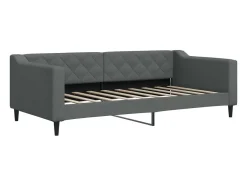 Sofá-cama c/ gavetão e gavetas 90x190 cm tecido cinzento-escuro