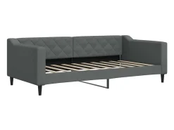 Sofá-cama c/ gavetão e gavetas 90x190 cm tecido cinzento-escuro